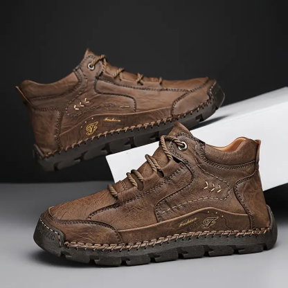 Chaussures en cuir pour hommes faites à la main - Soulage la douleur aux pieds