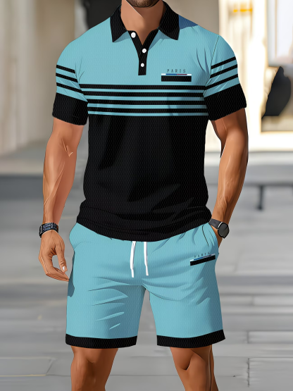 ⏰ Dernier jour : -50 % ! 🔥 Ensemble polo et short pour homme – look estival et sportif
