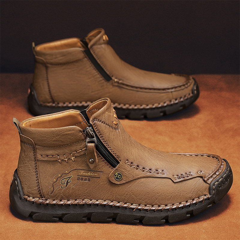 (🔥BLACK FRIDAY SALE - 70% OFF)Men's Casual Handmade Leather Boots - Prevent Foot Diseases