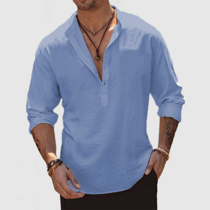 Chemise Décontractée en Coton et Lin pour Homme – Usage Quotidien