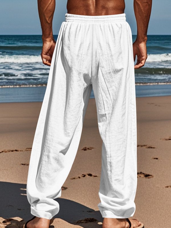 Mainine® Casual herenbroek met koord, rekbaar, met zakken - ideaal voor het strand en dagelijks gebruik