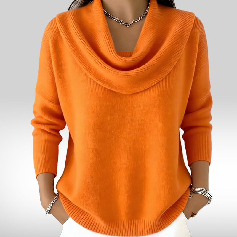 Last Day 70% Off - Elegant 80s Shawl Collar Solid Color Pullover Sweater Top