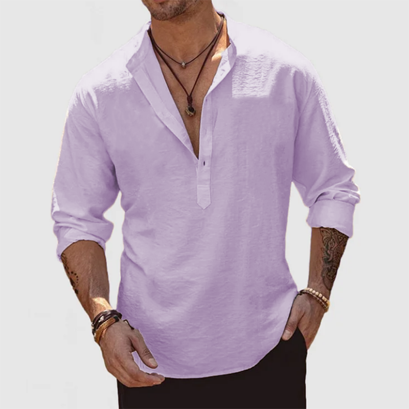 Chemise Décontractée en Coton et Lin pour Homme – Usage Quotidien