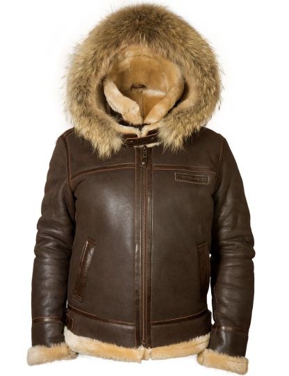 VESTE DE PILOTE EN LAINAGE B-3 AVEC CAPUCHE [LIVRAISON GRATUITE AUJOURD'HUI]