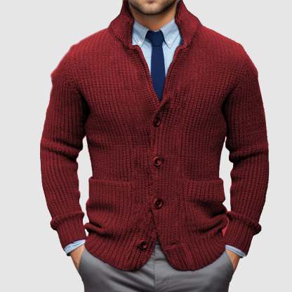 Veste Cardigan Homme à Col Montant et Chaude