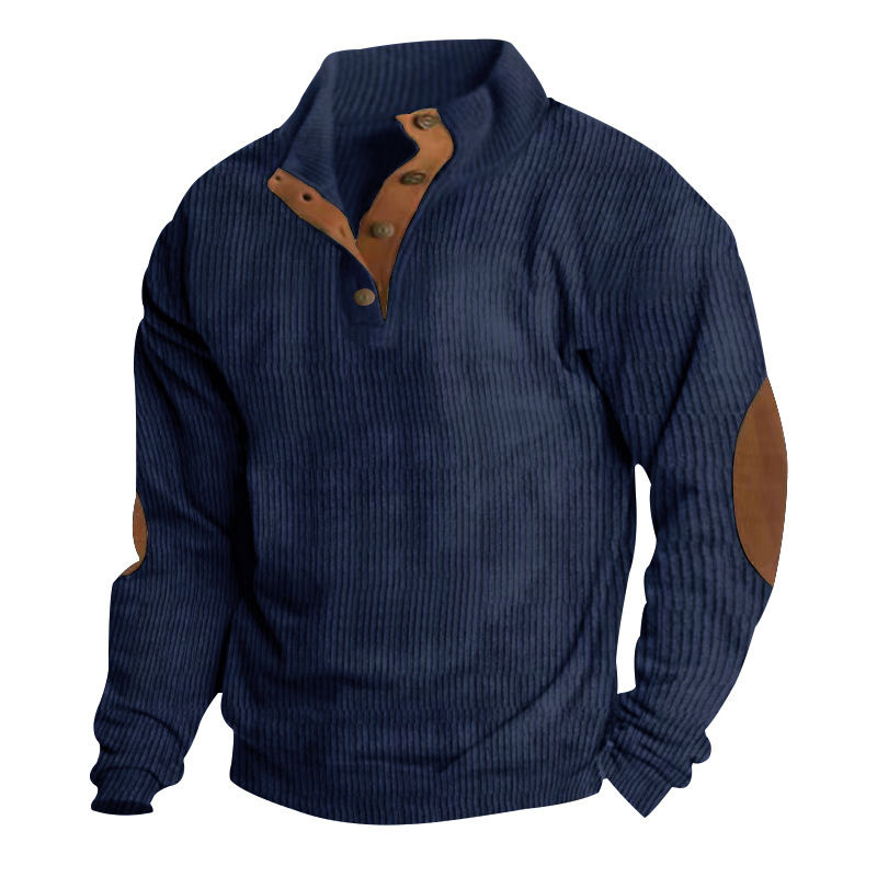 Sweat-shirt à col montant à manches longues pour homme, style décontracté, extérieur