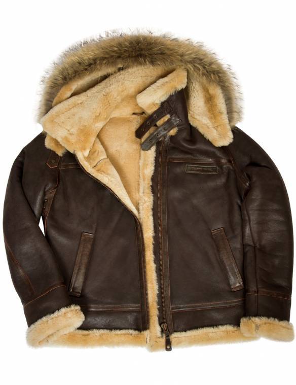 VESTE DE PILOTE EN LAINAGE B-3 AVEC CAPUCHE [LIVRAISON GRATUITE AUJOURD'HUI]