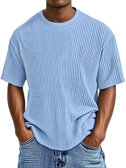 Ruimvallend zomer-T-shirt met ronde hals voor heren