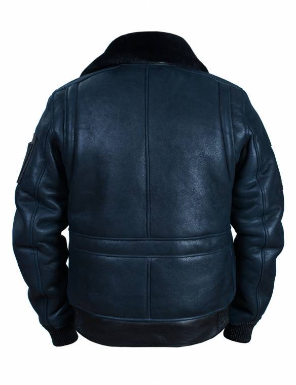 50% DE RÉDUCTION - VESTE DE VOL B-15 FAST EAGLE EN CUIR DE MOUTON BLEU MARINE [ÉPUISÉ]