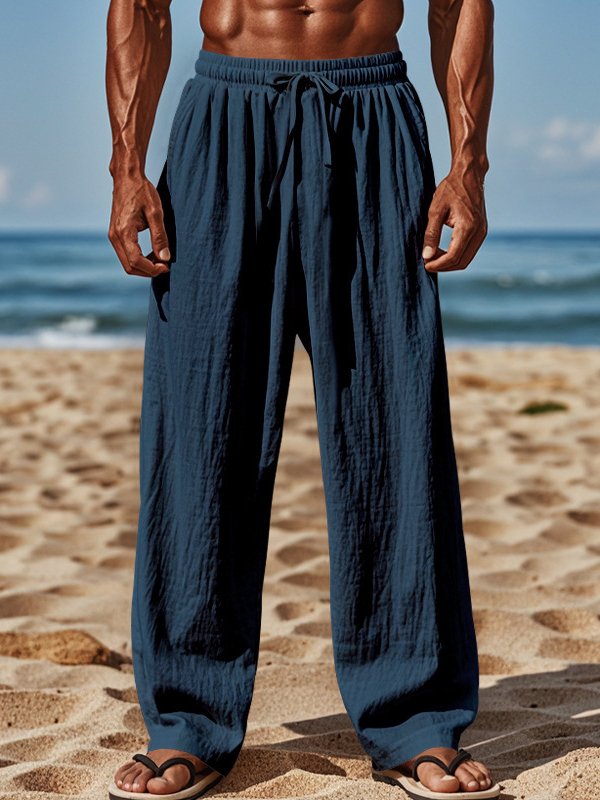 Mainine® Casual herenbroek met koord, rekbaar, met zakken - ideaal voor het strand en dagelijks gebruik