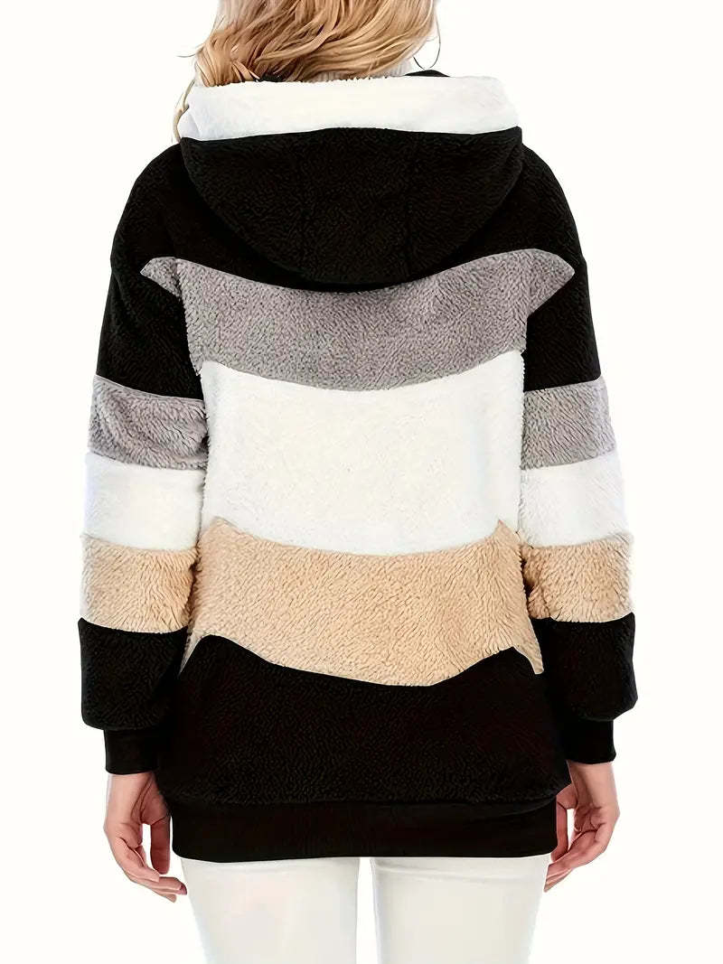Elina - Veste Teddy à blocs de couleurs