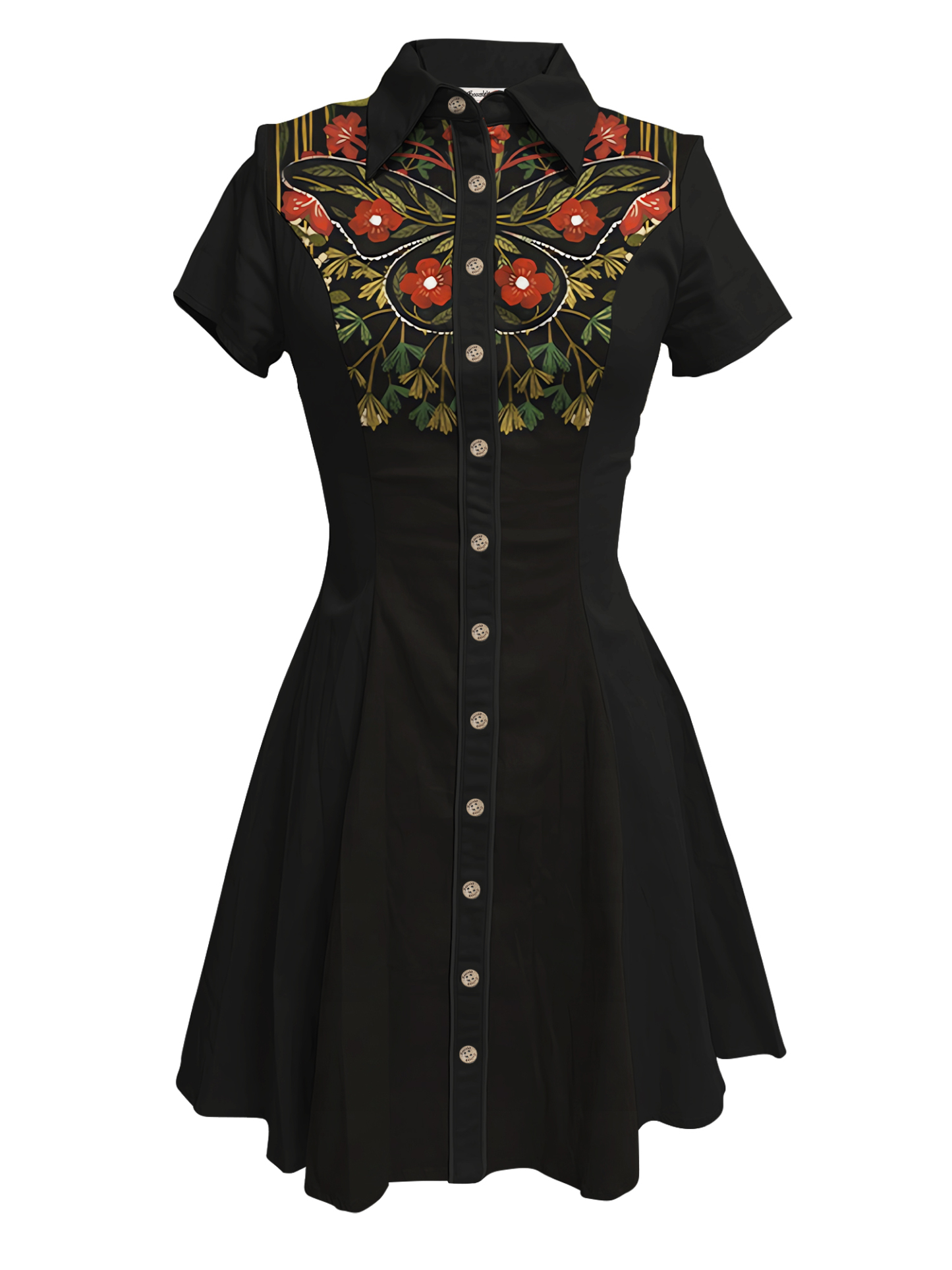 Papillon et fleur - Robe 100 % coton