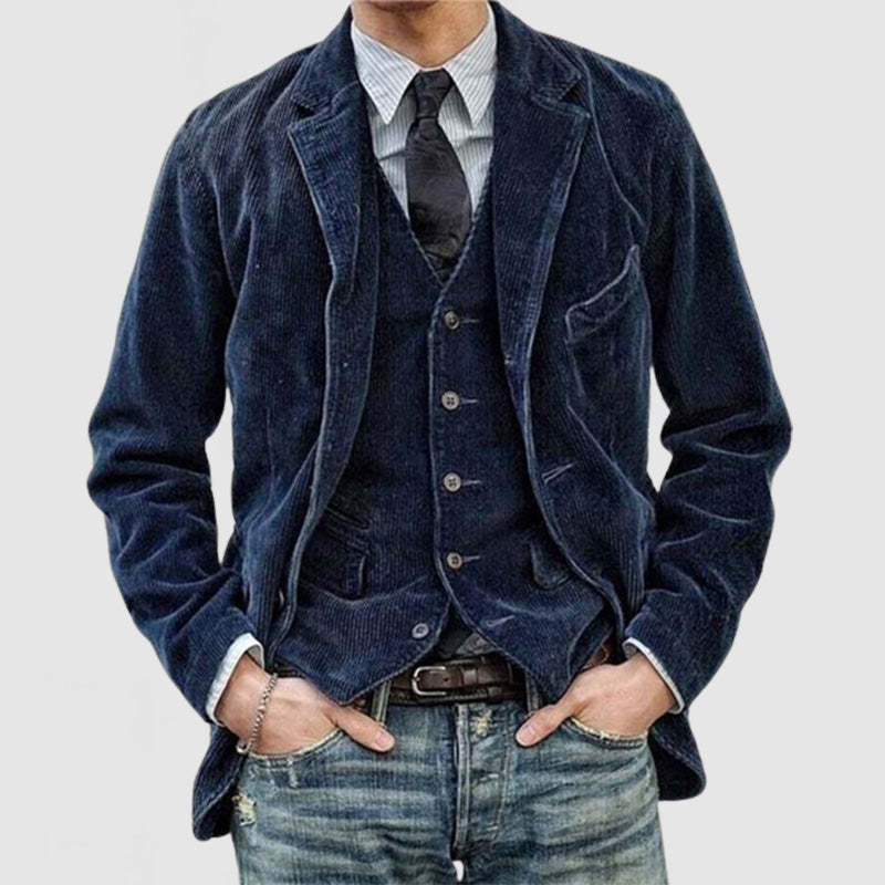 Veste Vintage en Velours Côtelé pour Homme