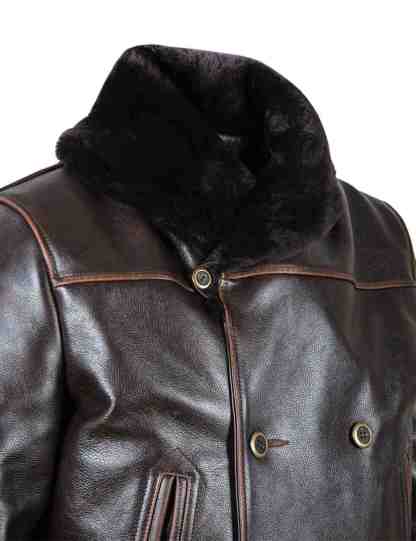 Grand Manteau Peacoat en Cuir Western d'Hiver Art. 709