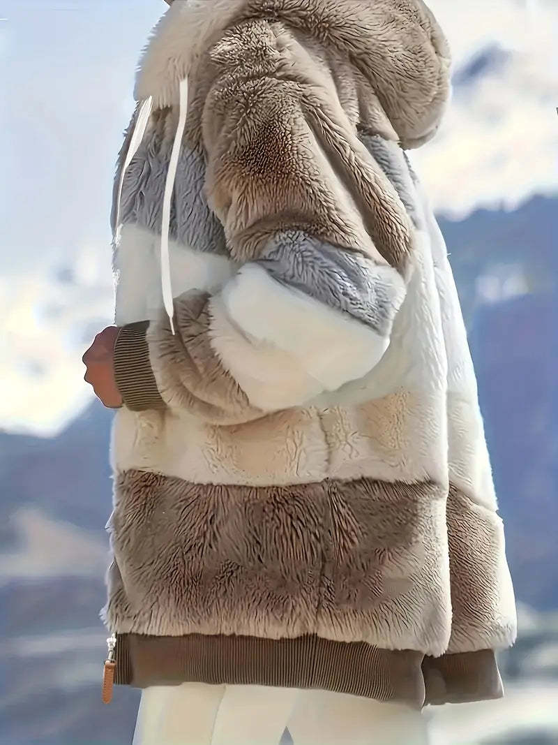 Elina - Veste Teddy à blocs de couleurs