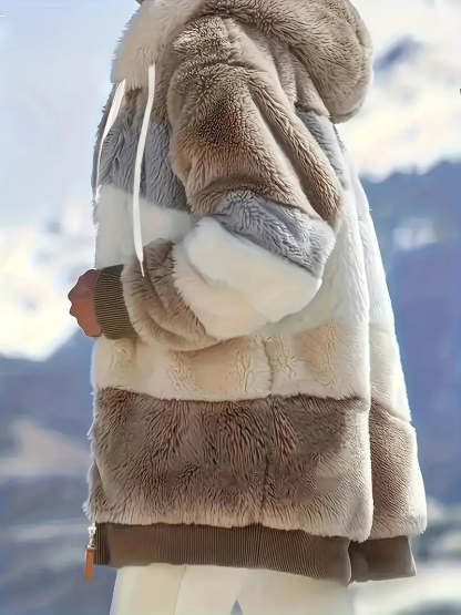 Elina - Veste Teddy à blocs de couleurs