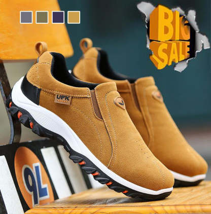 Chaussures orthopédiques pour hommes avec soutien de la voûte plantaire, faciles à enfiler/enlever, respirantes et antidérapantes