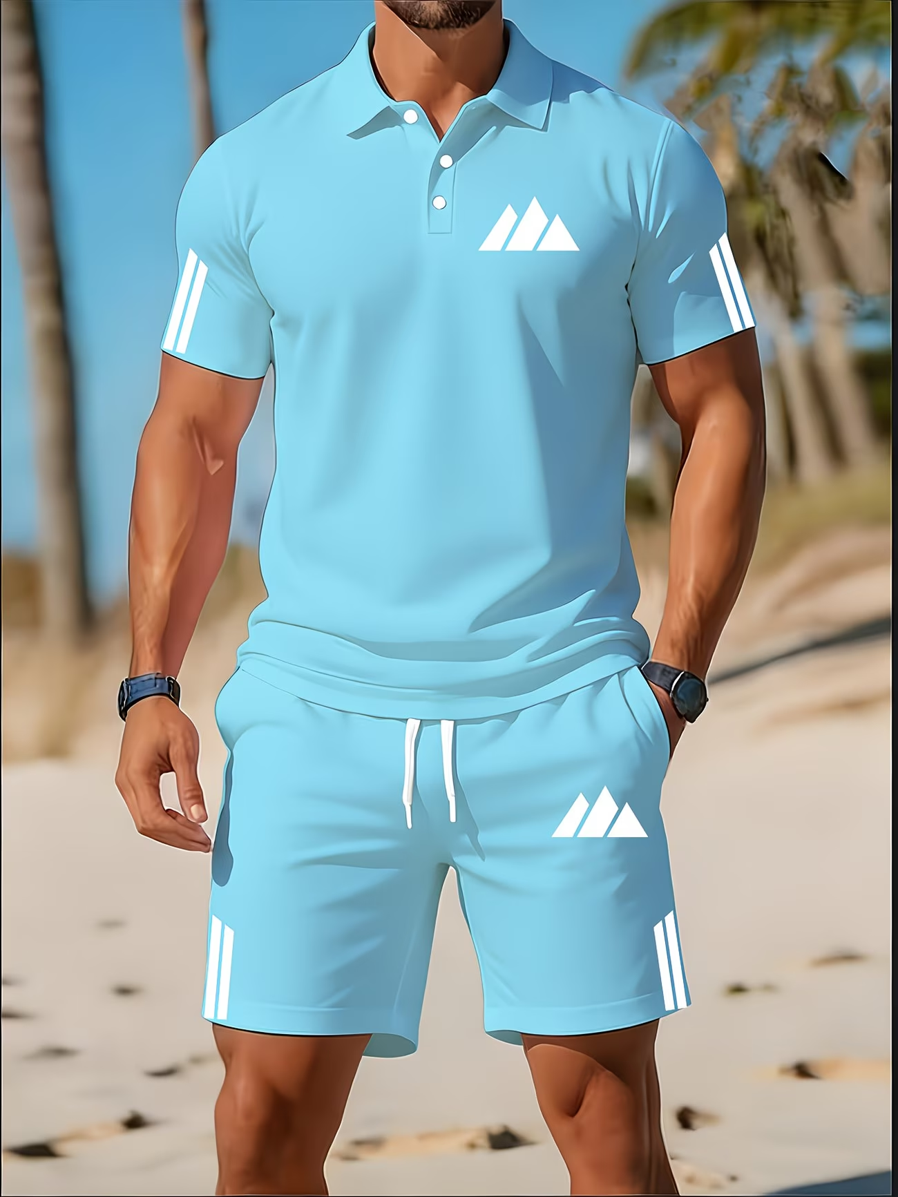 ⏰ Dernier jour : 50 % de réduction ! 🔥 - Ensemble sport homme avec polo et short slim