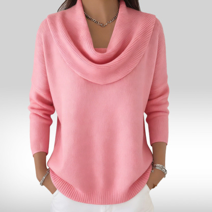 Last Day 70% Off - Elegant 80s Shawl Collar Solid Color Pullover Sweater Top