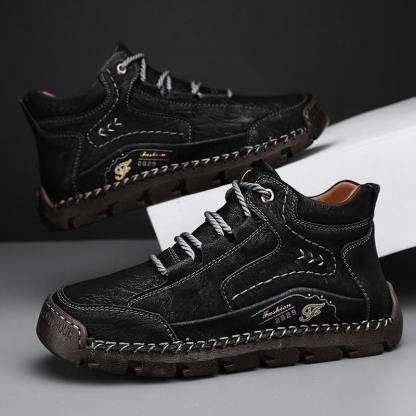Chaussures en cuir pour hommes faites à la main - Soulage la douleur aux pieds