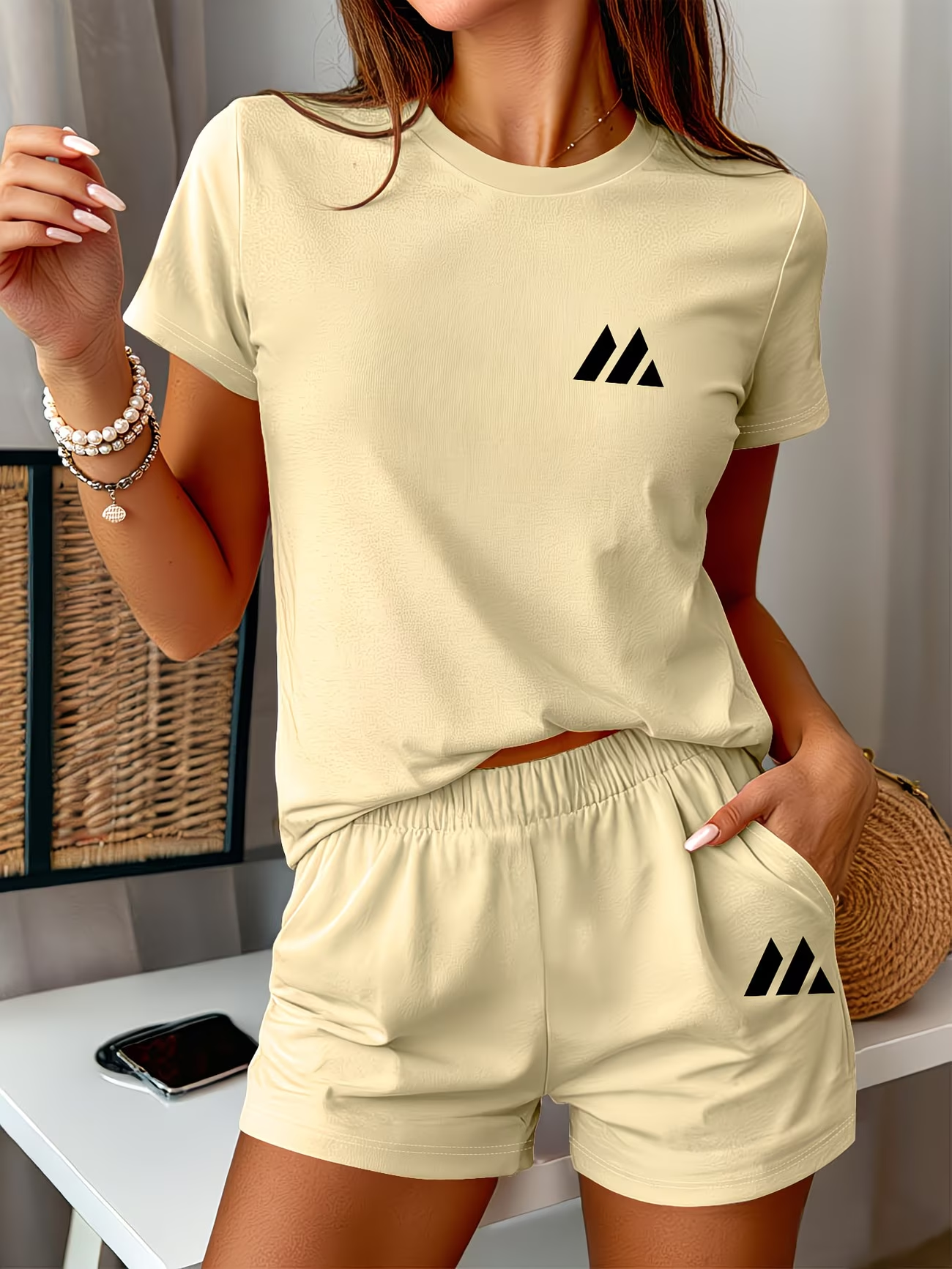 Ensemble d'été pour femme avec t-shirt et short