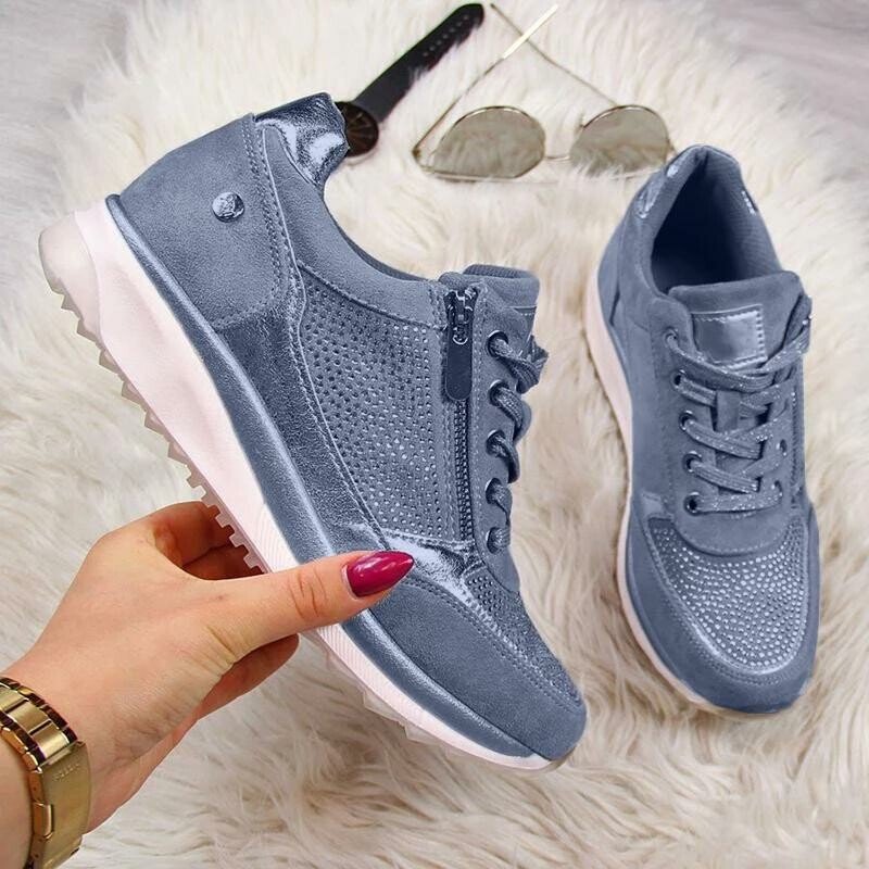 Vrouwen Wedges Ronde Neus Casual Sneakers, Comfortabele Orthopedische Wandelschoenen