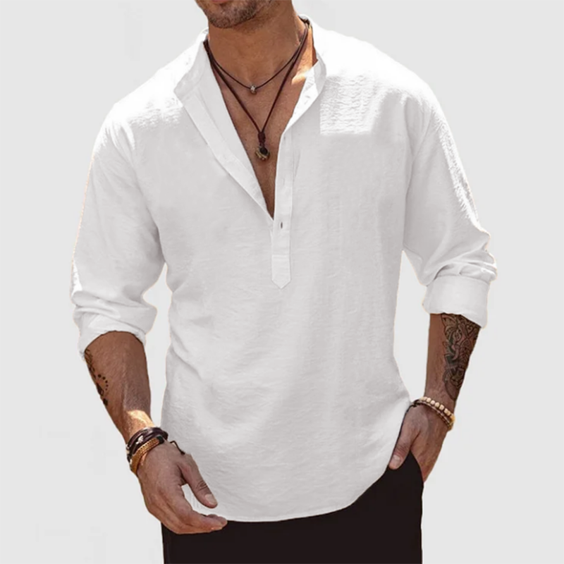 Chemise Décontractée en Coton et Lin pour Homme – Usage Quotidien