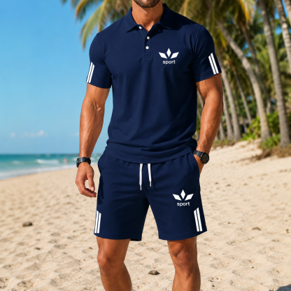 ⏰ Letzter Tag: 50% Rabatt! 🔥Smart Casual Sommer-Zweiteiler: Leichtes Polo & Shorts Set
