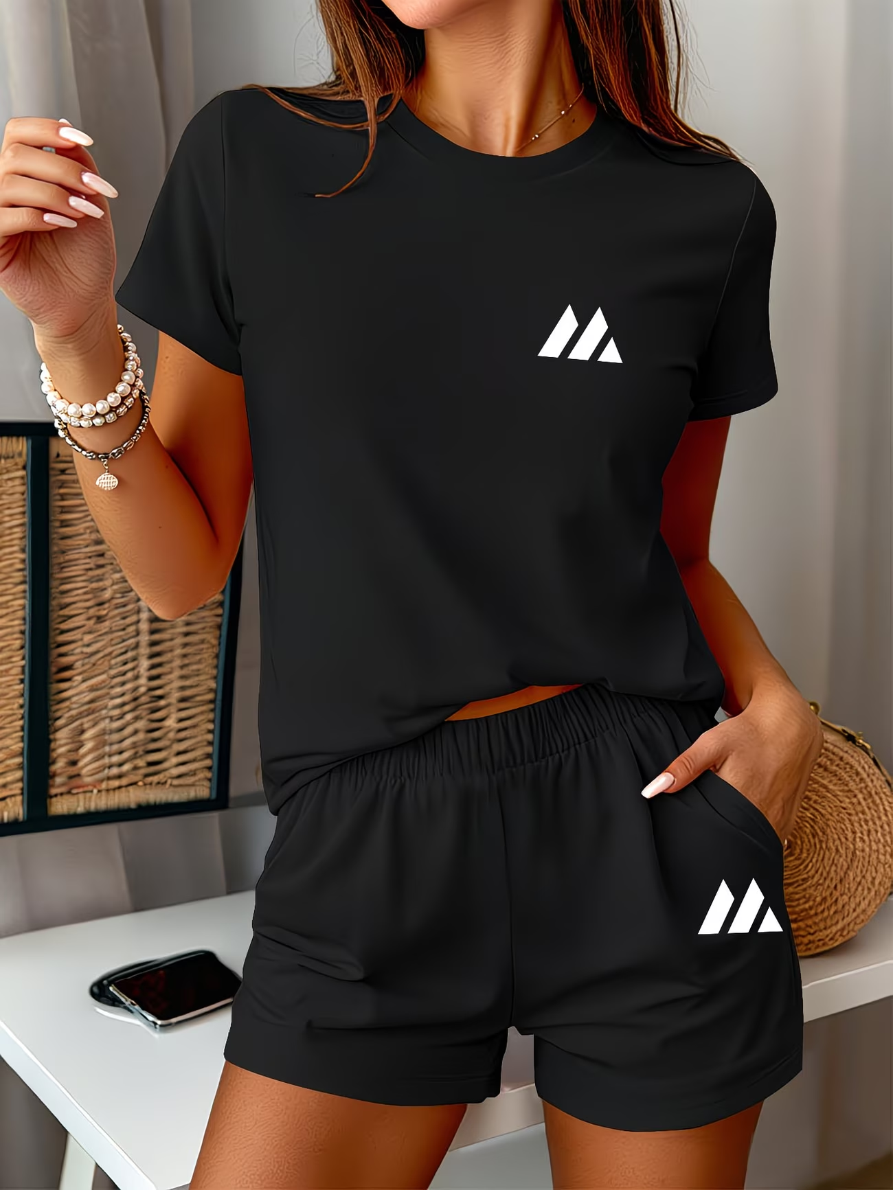 Ensemble d'été pour femme avec t-shirt et short