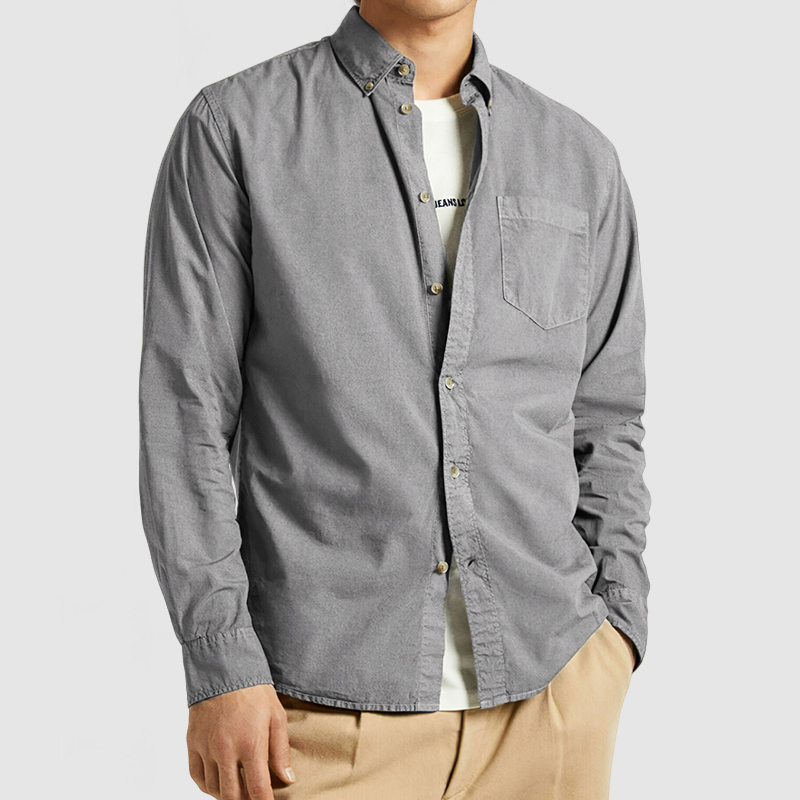 Chemise décontractée en coton pour homme avec poche