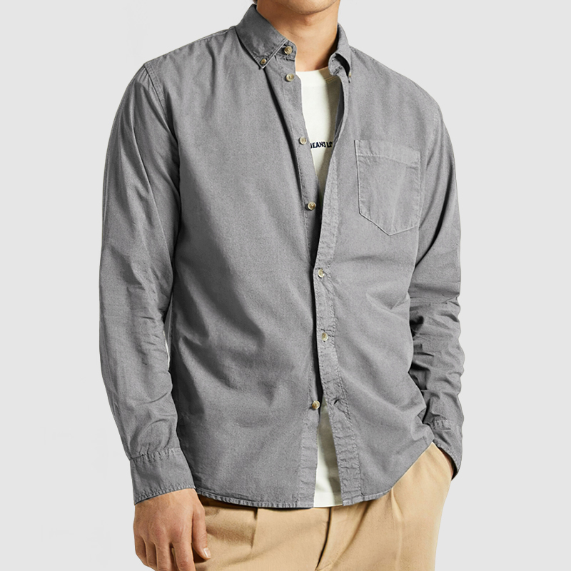 Chemise décontractée en coton pour homme avec poche