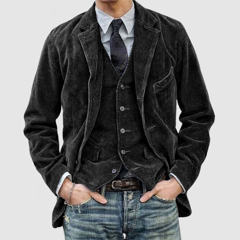 Veste Vintage en Velours Côtelé pour Homme