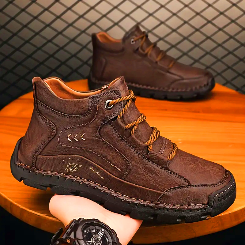 Chaussures en cuir pour hommes faites à la main - Soulage la douleur aux pieds
