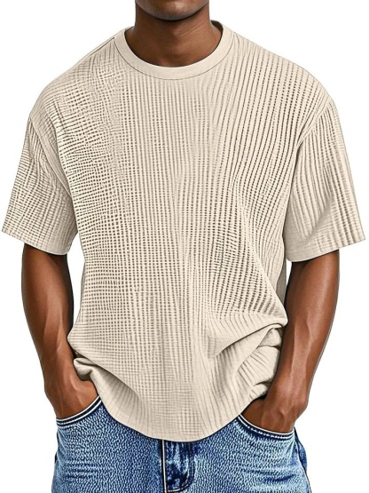 Ruimvallend zomer T-shirt met ronde hals voor heren