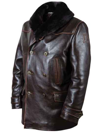 Grand Manteau Peacoat en Cuir Western d'Hiver Art. 709