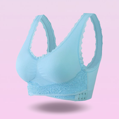 Comfortabele Push-Up Corset Beha's Zonder Beugel, Voorzijde Kruisend, Zijdelingse Sluiting Van Kant