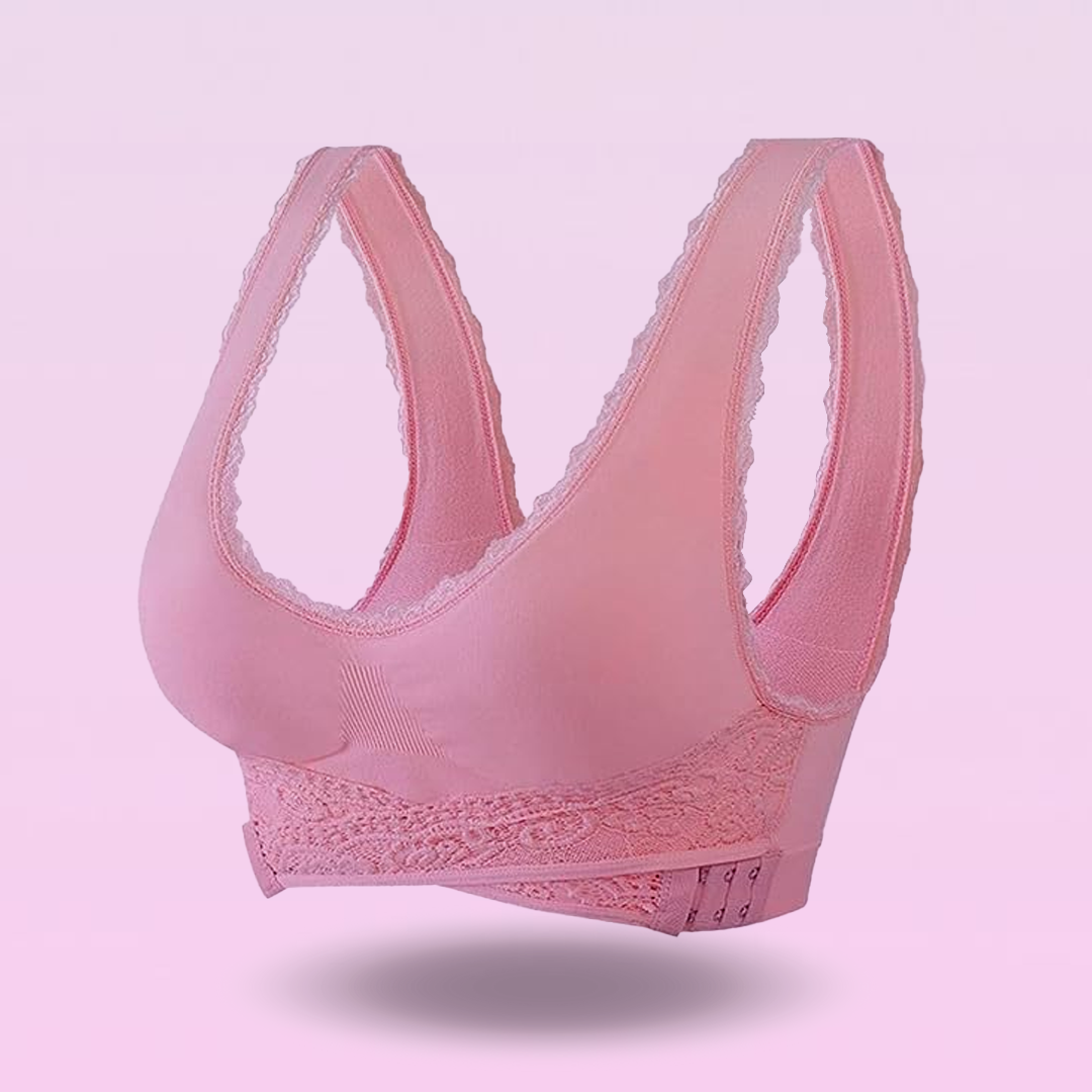 Comfortabele Push-Up Corset Beha's Zonder Beugel, Voorzijde Kruisend, Zijdelingse Sluiting Van Kant