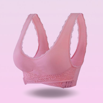 Comfortabele Push-Up Corset Beha's Zonder Beugel, Voorzijde Kruisend, Zijdelingse Sluiting Van Kant