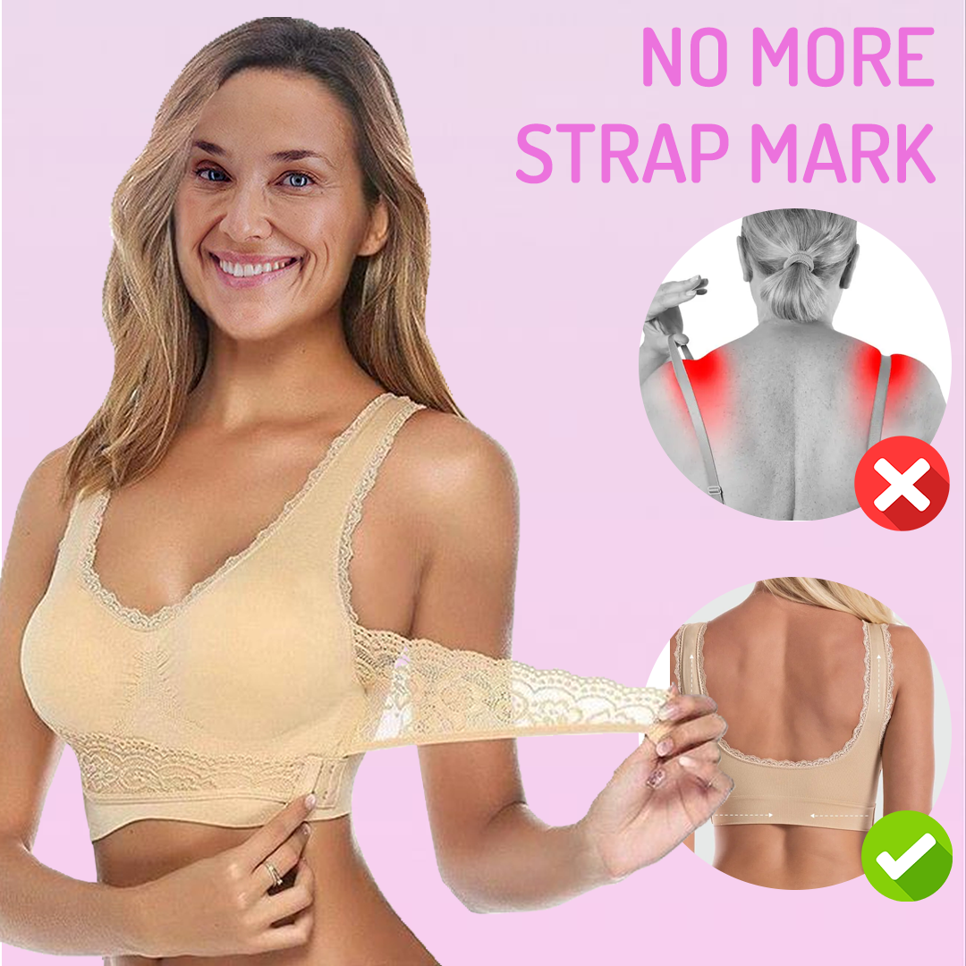 Comfortabele Push-Up Corset Beha's Zonder Beugel, Voorzijde Kruisend, Zijdelingse Sluiting Van Kant