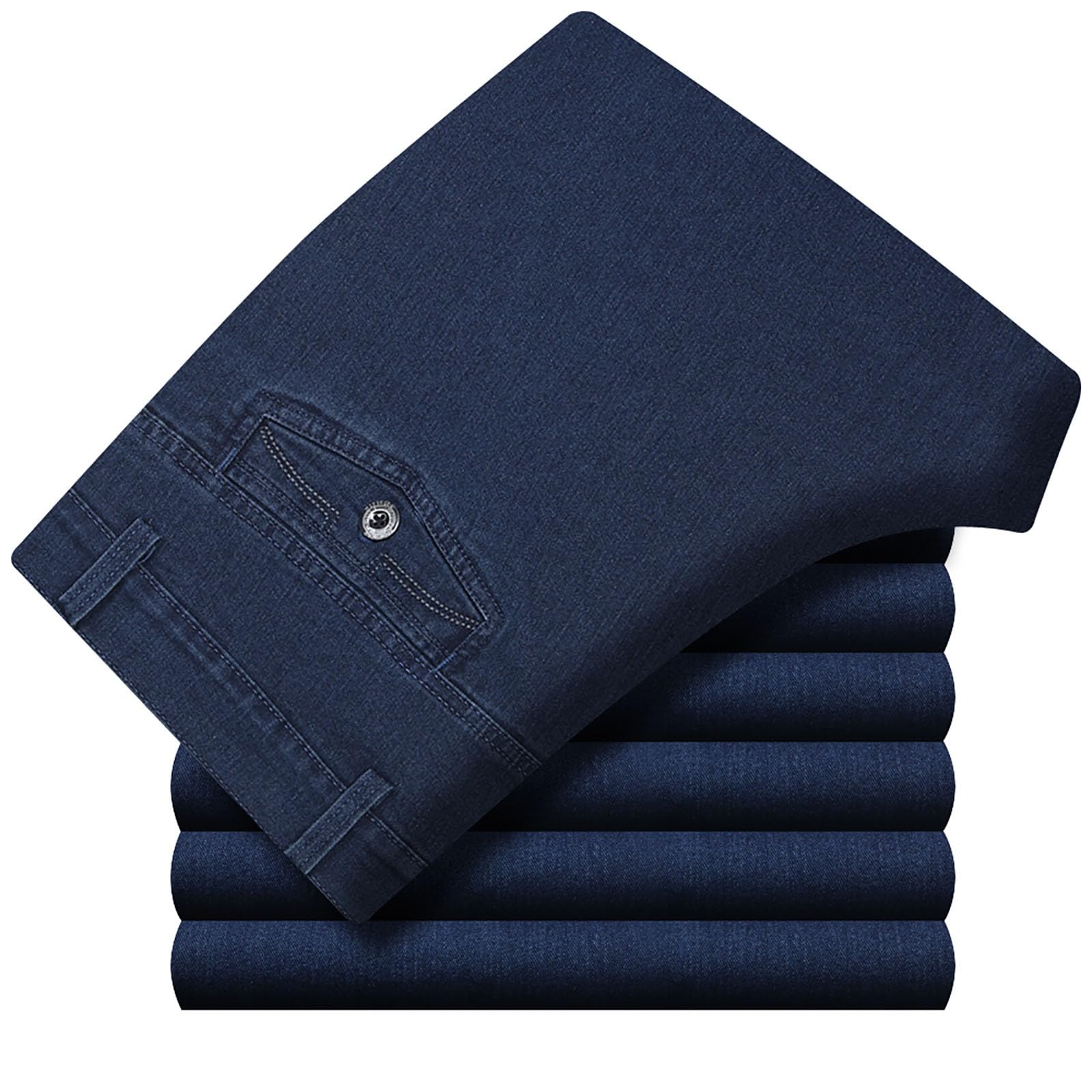 Mainine Dad Jeans - Jeans voor Mannen Hoge Taille Rechte Pasvorm Stretch