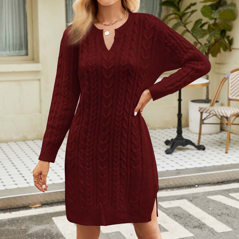 Vestido informal de punto trenzado
