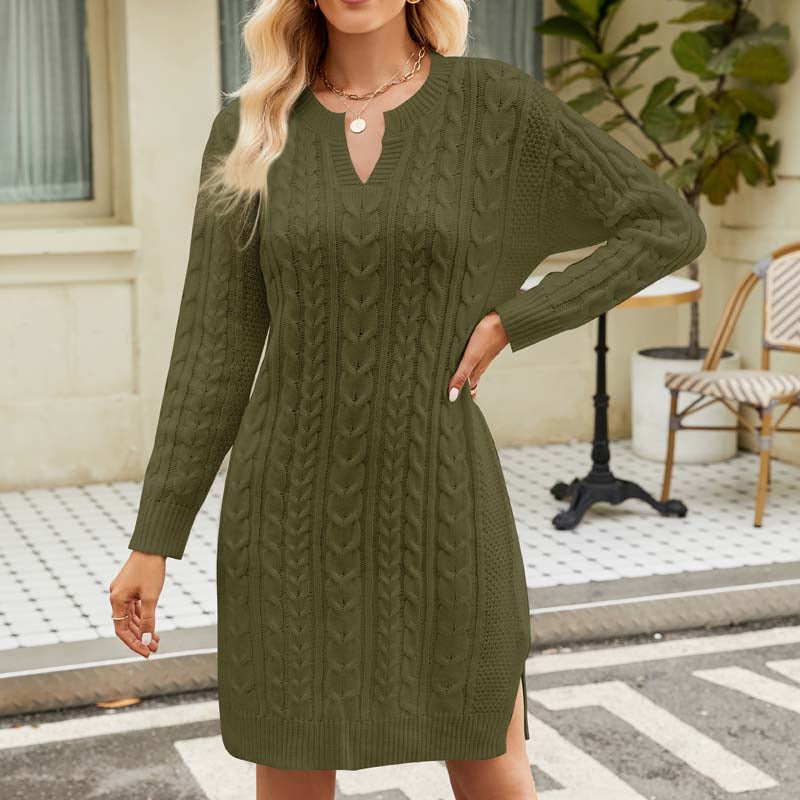 Vestido informal de punto trenzado