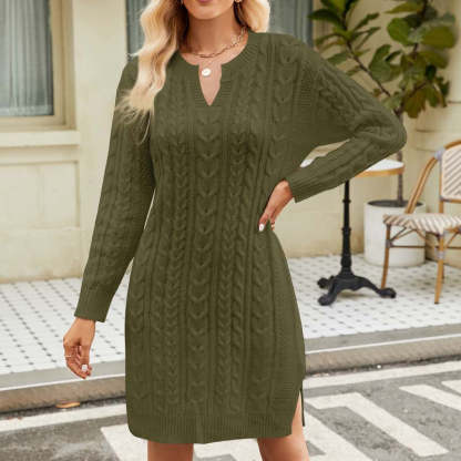 Vestido informal de punto trenzado