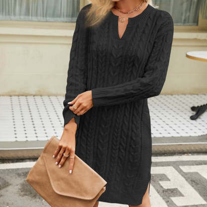 Vestido informal de punto trenzado