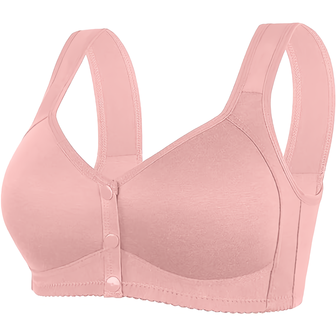 Soutiens-gorge Pure Pink Daisy - Soutiens-gorge en coton sans armature à fermeture avant, grande taille de bonnet