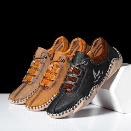 [Dernier jour -70 % - Ne manquez pas cette occasion] 🔥 Chaussures de marche en cuir de veau pour hommes 👞 Cousues à la main ✅ Soutien de la voûte plantaire - Soulagement de la douleur pour une marche confortable