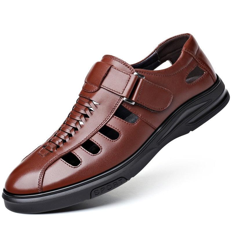 Leren casual sandalen voor mannen - Questy