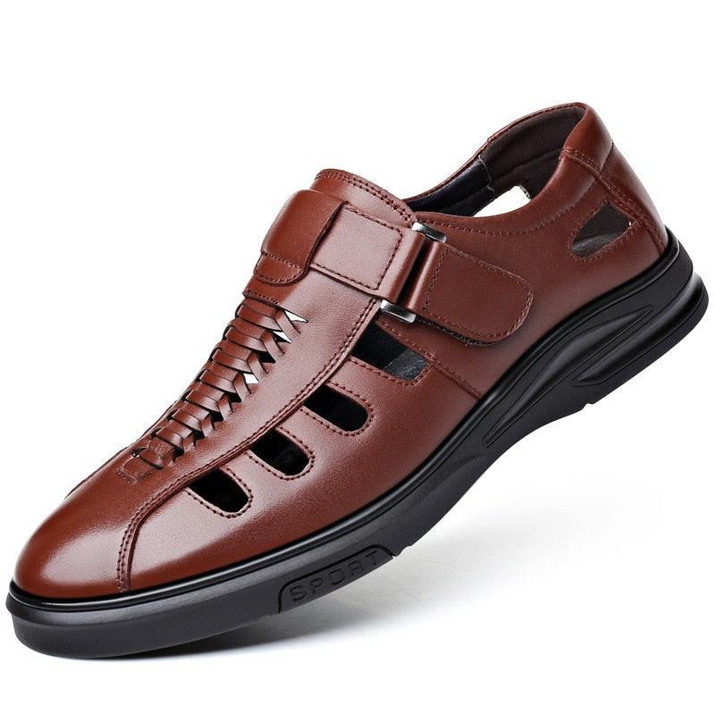 Leren casual sandalen voor mannen - Questy
