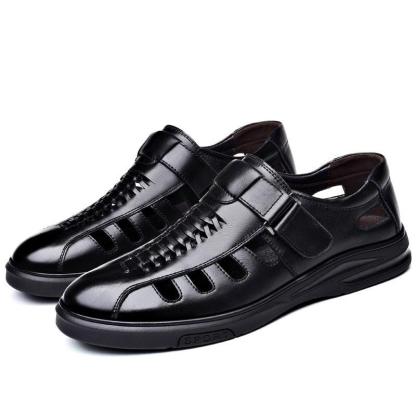 Leren casual sandalen voor mannen - Questy