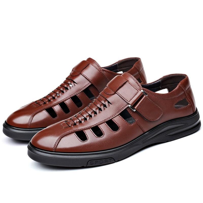 Leren casual sandalen voor mannen - Questy